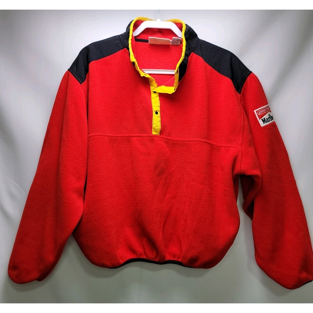 VTG 90's  Marlboro Adventure Team Fleece Pullover  Streetwear Rare Gorpcore Sz L